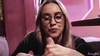 Two girls made a hot blowjob to their friends in the restaurant