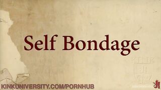 Alternative girl demonstrates the art of self-bondage in a captivating tutorial