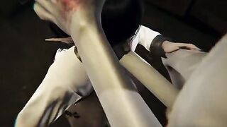 SCP-096 breach containment to fuck a busty girl in 3D style