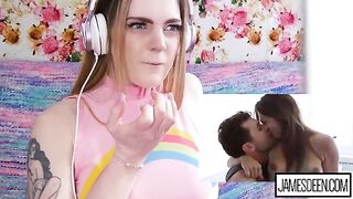 Carly Rae Summers reacts to a wild and intense doggystyle scene