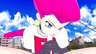 Jessie from Team Rocket fucks your rocket Pokémon in an intense hentai POV scene