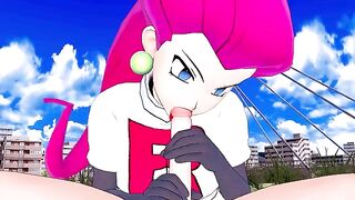 Jessie from Team Rocket fucks your rocket Pokémon in an intense hentai POV scene