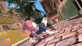 Hentai with Kobayashi and Iruru in 3D date