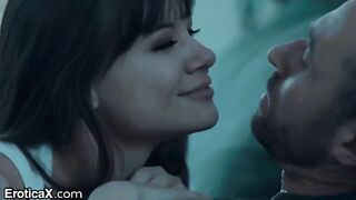 A cute couple have sensual sex right in the kitchen, brought to life by EroticaX