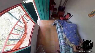 The maid got a young tourist in the hostel and fucked him hard