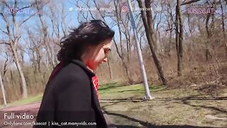 A walk in Nature ends up in a hot outdoor sex session - Public Agent