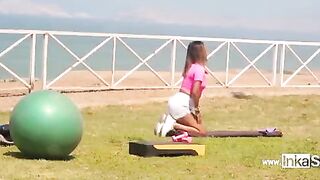 Hot Peruvian gym teacher caught in steamy exercise session