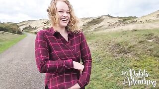 Outdoor exhibitionist sex with almost getting caught on the beach
