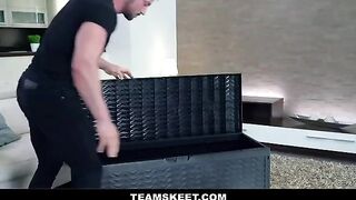 A tiny girl with a big ass gets fucked on the couch