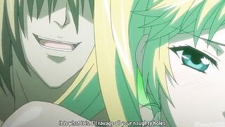A hot girl in anime style is fucking with two guys