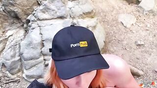 A girl is fucking in nature and sucks dick passionately