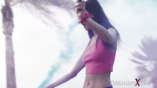 Karl Toughlove pushed petite Eliza Ibarra hard in intense action