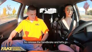 A girl is having an intimate encounter with her fake driving school teacher