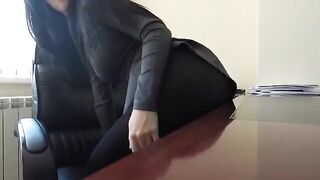 Girl was jerking off in the office and got caught by secretary - Mini Diva