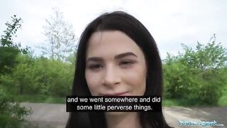 Public Agent spies on a babe taking a piss with his drone and fucks her