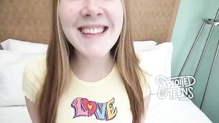 Redhead teen with freckles and hairy pussy gets fucked on cam