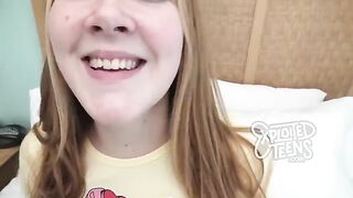 Redhead teen with freckles and hairy pussy gets fucked on cam