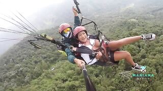 Colombian beauty Mariana Martix squirts while paragliding in the middle of nowhere