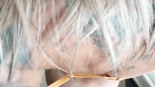 The best doggy style POV with a crazy blue-eyed girl in full video