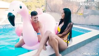 Andreina Deluxe gets banged by the pool with huge cock
