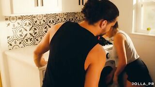 The husband helped with the laundry and got intimate rewards in return