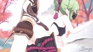 Kuki Shinobu gets her pussy railed by a huge dick in Genshin Impact