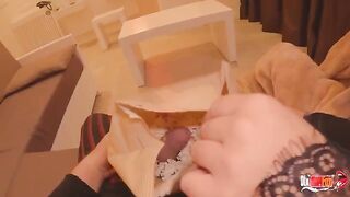 The guy put his dick in the popcorn for sexy stepmom