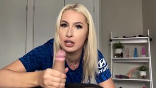 Petite blonde girl in doggy style is getting smashed after her trophy win