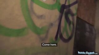 An 18-year-old girl showed how to suck and fuck in the basement for money