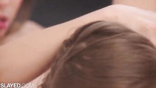 Roomies are having fun with each other and a toy in a steamy scene