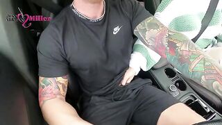 My slutty wife deepthroated my cock while driving in a risky spot, damn hot!
