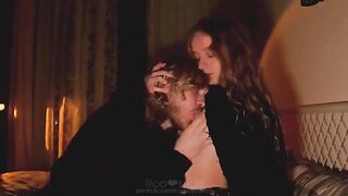 A couple has a passionate and intimate moment, exploring each other fully