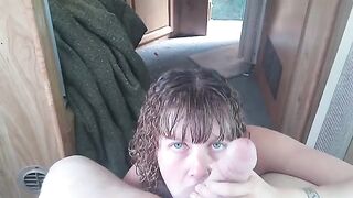 Girl gives a blowjob and swallows all the sperm of her master in this hot POV video