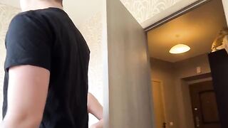 A cute girl came to rent a room and got passionate with the man