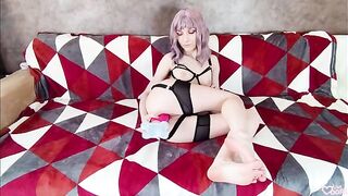 I creampied my pussy right on my sexy lingerie