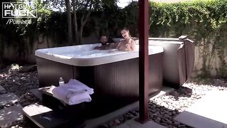 Hairy Italian muscle stud takes charge with a busty teen in doggystyle