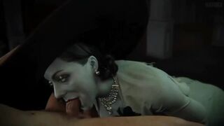 The Lady Dimitrescu is engaged in the most sensual blowjob