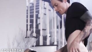 Owen Gray’s huge cock pushes Charlotte Sartre’s tight asshole wide open in intense anal action