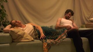 The guy has an intimate encounter with his stepmom in the evening