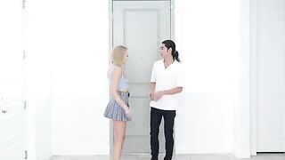 Skinny blonde Madison Summers gets fucked in the kitchen with passionate intensity