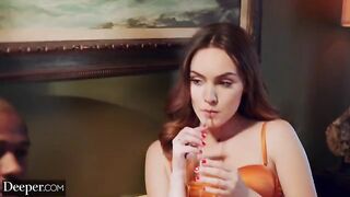 The sexy brunette knows how to get her man's full attention in a steamy scene