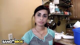 Eva Saldana cleans the house and gets her pussy creampied