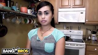 Eva Saldana cleans the house and gets her pussy creampied