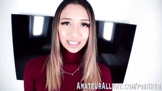 The pretty Kimora Quin swallows a cock with great pleasure