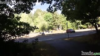 Kezia Slater teaches how to squirt in public on the sidewalk in the park