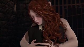 Harry Potter is having fun with Hermione Granger on the third floor