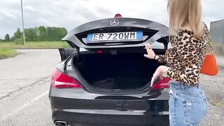 Italian girl buys used car, fucks the seller in it