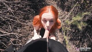 Ginger teen Madi Collins flashed her 32A tits and got fucked hard
