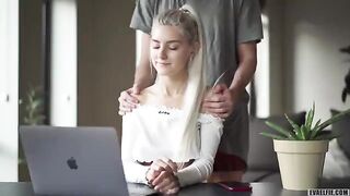 Eva Elfie gets creampied after a Zoom class for sex