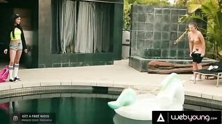 Busty teen Savannah Sixx cheats on her BF with a hot skater